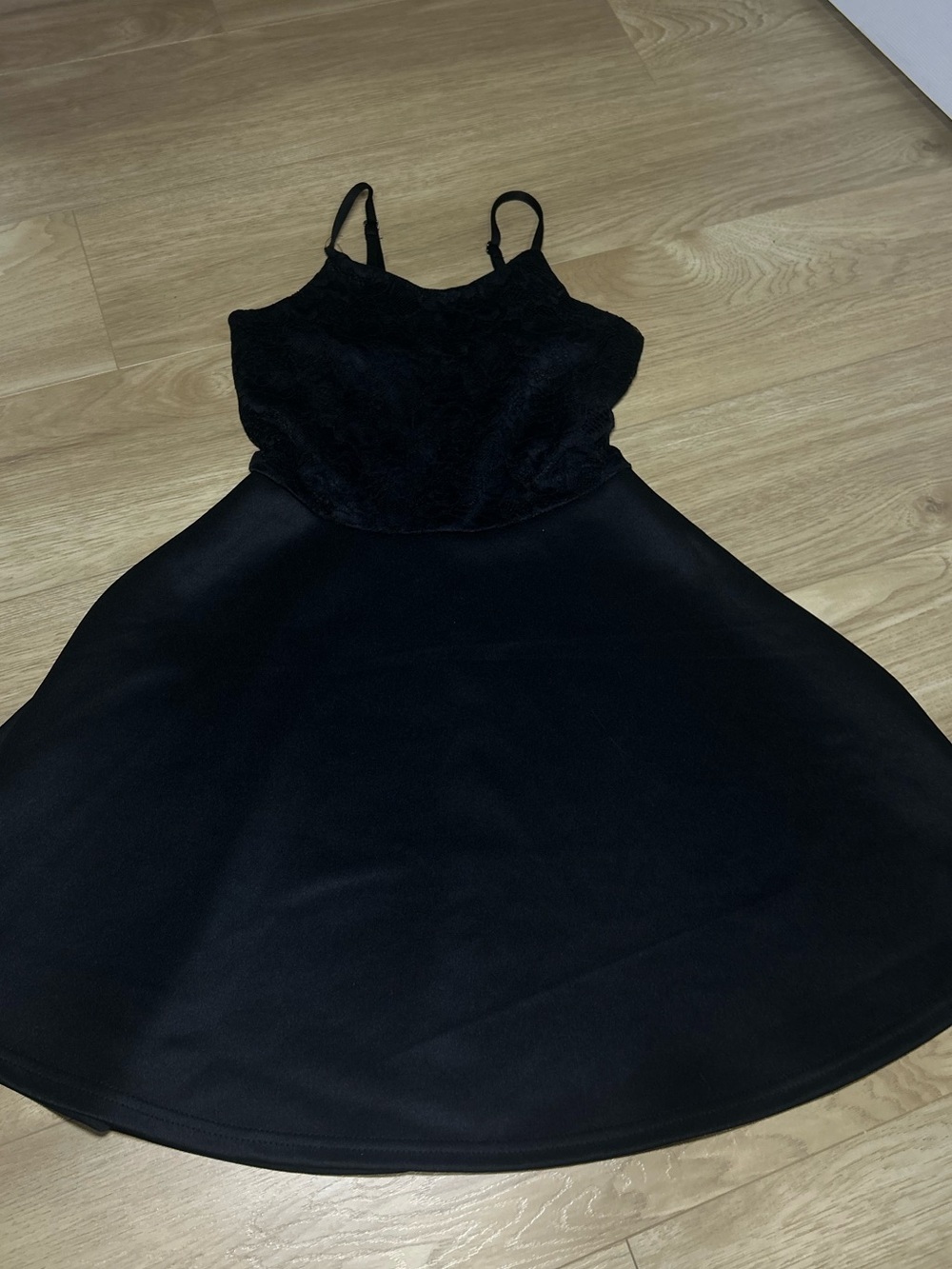 Girls Black Formal Party Dress with Spaghetti Straps
